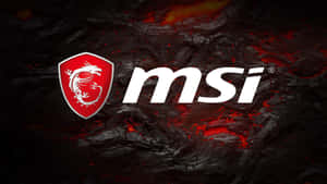 MSI 遊戲標誌，紅色龍在裂紋熔岩背景上