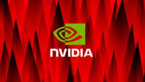 紅色幾何背景上的 NVIDIA 標誌
