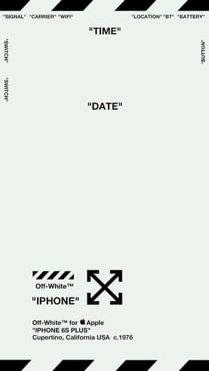 Off-White 品牌 iPhone 6s Plus 牆紙，帶有狀態欄標籤和位置信息。