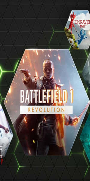 《Battlefield 1 Revolution》遊戲封面，士兵瞄準手槍，火花四濺。