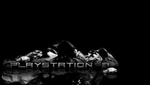 PlayStation 3標誌在黑暗背景上帶有碎玻璃反射