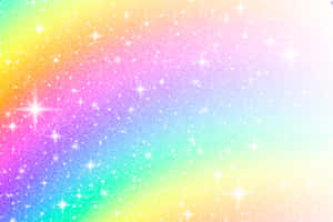鮮豔的彩虹漸變，帶有閃爍的星星和亮片，營造出神奇的宇宙背景。 — 美學圖案 壁紙