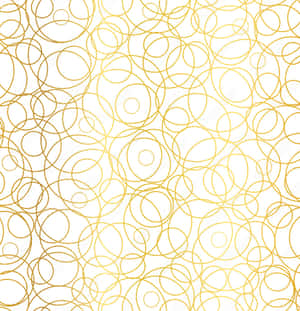 白色背景上重疊金色圓圈的無縫圖案 — 金色美學 GIF 壁紙