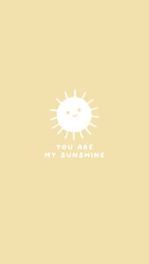 微笑太陽圖標，帶有文字 you are my sunshine，背景為黃色。