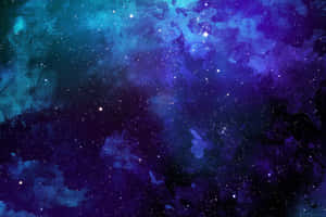 充滿活力的宇宙星雲，帶有藍色和紫色的星星。