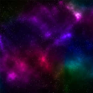 深空中帶有星星的彩色星雲。