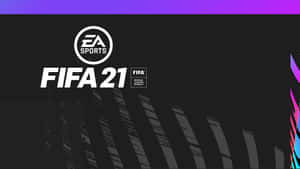 FIFA 21 電子遊戲封面，帶有EA Sports標誌和抽象多彩設計。