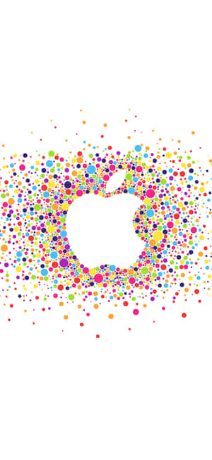 彩色圓點圖案在白色背景上形成Apple標誌