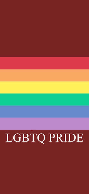 彩虹驕傲旗，紅色背景上帶有「LGBTQ PRIDE」文字。