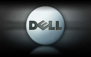 深色背景上帶有金屬光澤和反射的Dell標誌