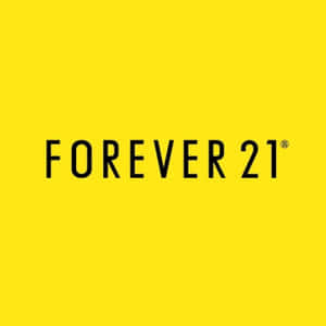 Forever 21 品牌標誌以黑色文字顯示在黃色背景上 — 簡潔 壁紙