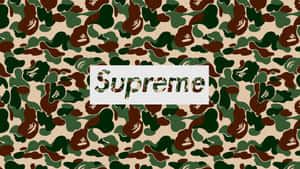 Supreme 標誌在迷彩背景上