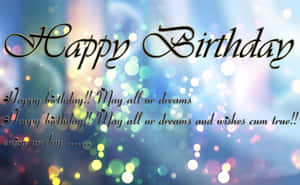 帶有閃爍燈光背景的Happy Birthday祝福