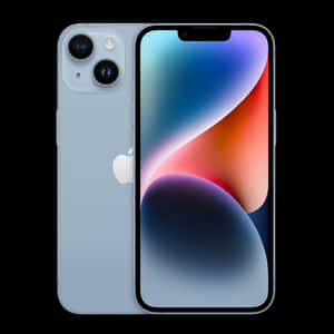 淺藍色 iPhone 14，螢幕上顯示抽象彩色桌布。 — iPad (A16) 壁紙