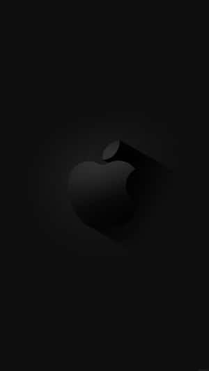 黑色Apple標誌在深色背景上帶有陰影