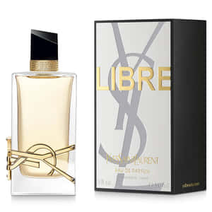 YSL Libre香水瓶和包裝在白色背景上。 — Y2k 美學 壁紙