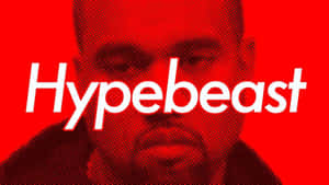 紅色半色調圖形，'Hypebeast' 文字覆蓋在男子臉上。