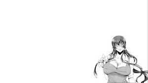 長髮動畫女孩在白色背景前手持花朵。 — 白色美學gif 壁紙