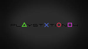 PlayStation 4 標誌，帶有彩色符號，背景為深色紋理。