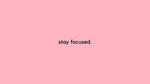 粉紅色背景，黑色文字寫著 stay focused