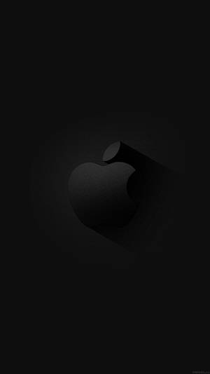 黑色Apple標誌，帶有長陰影，在深色背景上。