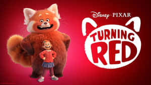 一個女仔同電影《Turning Red》入面嘅小熊貓角色。 — 純色 壁紙
