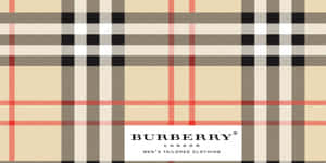 Burberry 男裝訂製服飾標誌，置於經典格紋圖案背景上。