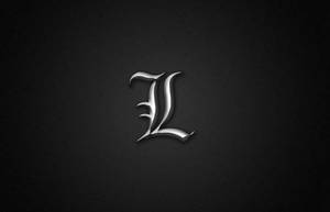 紋理黑色背景上的風格化銀色字母L