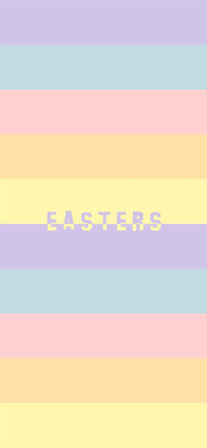 柔和彩虹條紋，中間顯示EASTER一詞。 — Galaxy S25 FE 壁紙