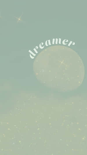 發光天體，帶有閃爍星星和柔和薄荷綠色的「dreamer」字樣。