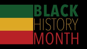 黑色背景上帶有綠色、黃色和紅色條紋的 Black History Month 文字。 — 黑色動態圖 壁紙