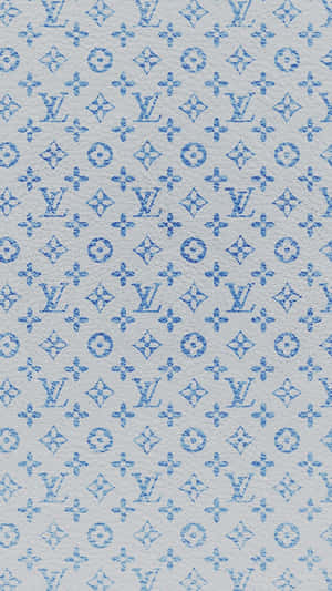 紋理淺灰色皮革上的藍色字母組合圖案。 — 簡約藍色美學 壁紙
