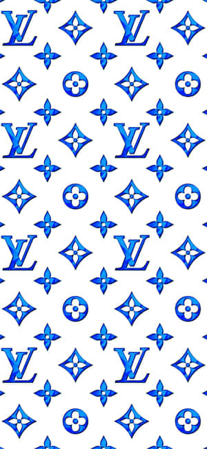 白色背景上的藍色 Louis Vuitton 字母圖案