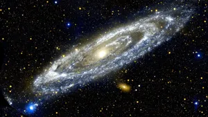 一個具有明亮旋臂和散落恆星的深空螺旋星系。