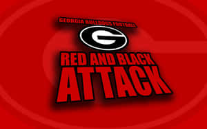 喬治亞鬥牛犬標誌，紅色背景上有red and black attack文字。