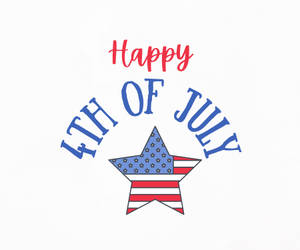 帶有美國國旗設計和文字的Happy 4th of July星星