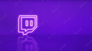 霓虹Twitch標誌圖標在紫色表面上反射