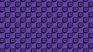 帶有重複黑色 Twitch 標誌對話氣泡的紫色壁紙。