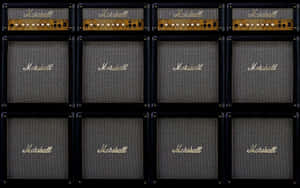 復古 Marshall 結他擴音器網格圖案壁紙。