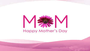 Happy Mother's Day問候，粉紅色非洲菊雛菊取代MOM中的O。 — 螢幕保護 壁紙