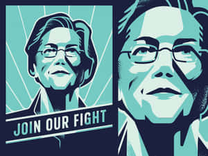 政治海報， featuring 兩位戴眼鏡的女性及文字 join our fight。