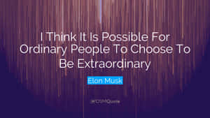 Elon Musk 的勵志名言，紫色背景帶有光條。