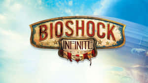 藍天背景下嘅Bioshock Infinite遊戲標誌，復古設計。 — 生化奇兵 無限之城 壁紙