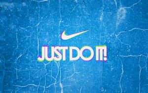 裂紋藍色表面上的 Nike Just Do It 口號