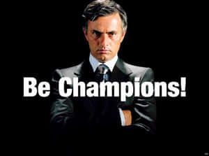西裝男人交叉手臂同文字「Be Champions!」 — 朗拿甸奴 壁紙