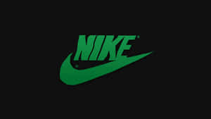 黑色背景上的綠色Nike標誌