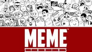 熱門網絡迷因面孔合集，上方有一個紅色橫幅，白色文字寫著 MEME STUDIOS。