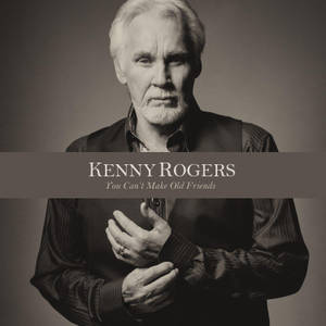 Kenny Rogers 的黑白工作室肖像，帶有文字疊加。 — 黑白 壁紙
