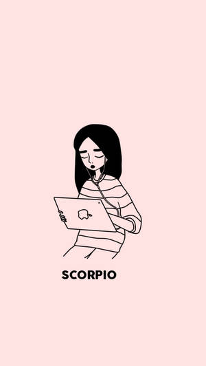 女孩用聽診器聽筆記本電腦，帶有「SCORPIO」文字