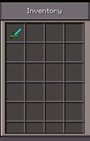 Minecraft物品欄畫面，左上角插槽中有一把鑽石劍。